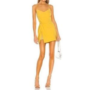 NWT NBD Venice Blvd Yellow Lined Mini Dress Small